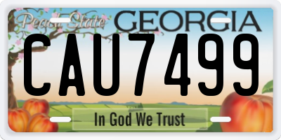 GA license plate CAU7499