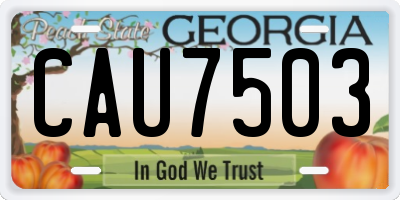 GA license plate CAU7503
