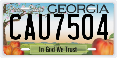 GA license plate CAU7504