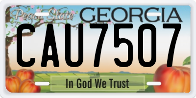 GA license plate CAU7507