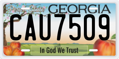 GA license plate CAU7509