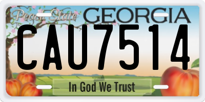 GA license plate CAU7514