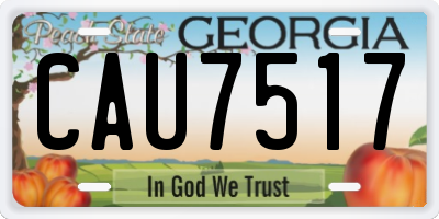 GA license plate CAU7517