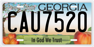 GA license plate CAU7520