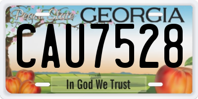 GA license plate CAU7528