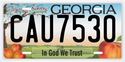 GA license plate CAU7530