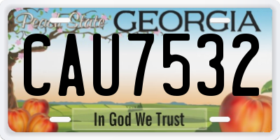 GA license plate CAU7532