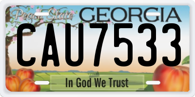 GA license plate CAU7533