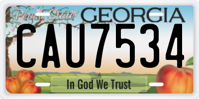 GA license plate CAU7534