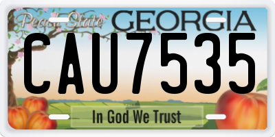 GA license plate CAU7535