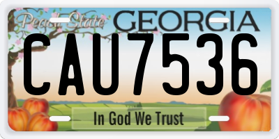 GA license plate CAU7536