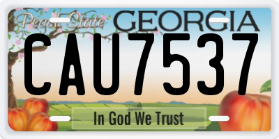 GA license plate CAU7537