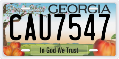 GA license plate CAU7547