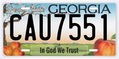 GA license plate CAU7551