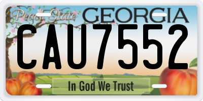 GA license plate CAU7552
