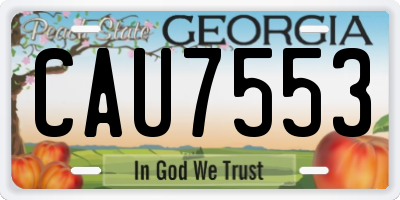 GA license plate CAU7553