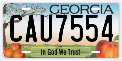 GA license plate CAU7554