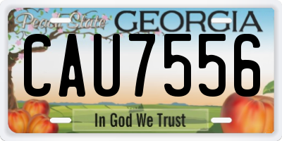 GA license plate CAU7556