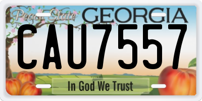 GA license plate CAU7557
