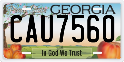 GA license plate CAU7560