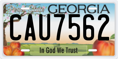 GA license plate CAU7562