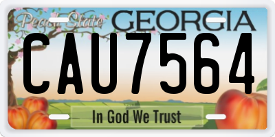 GA license plate CAU7564