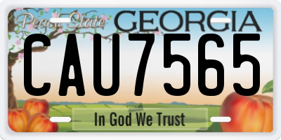 GA license plate CAU7565