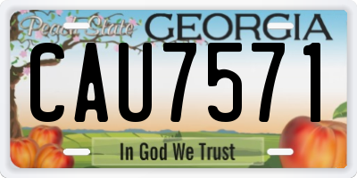 GA license plate CAU7571