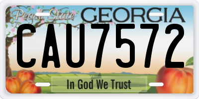 GA license plate CAU7572