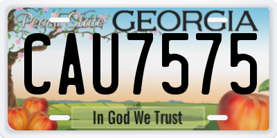 GA license plate CAU7575