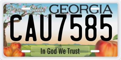 GA license plate CAU7585