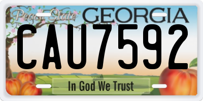GA license plate CAU7592