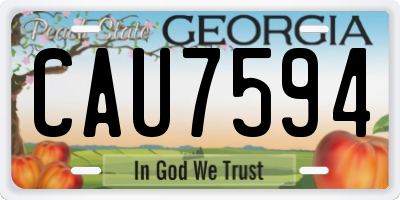 GA license plate CAU7594