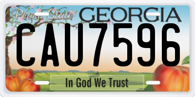 GA license plate CAU7596