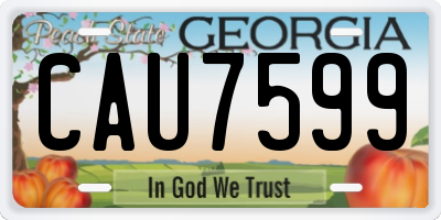 GA license plate CAU7599