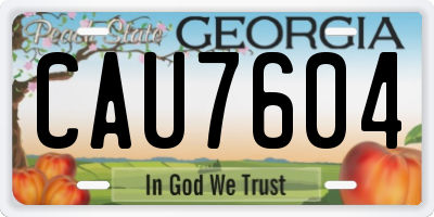 GA license plate CAU7604