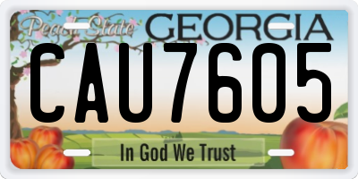 GA license plate CAU7605