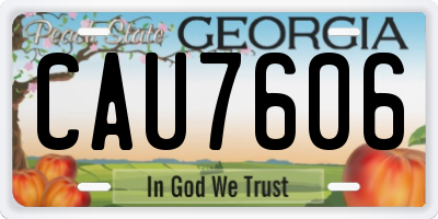 GA license plate CAU7606