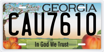 GA license plate CAU7610