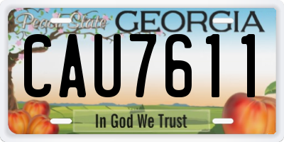 GA license plate CAU7611