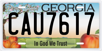 GA license plate CAU7617