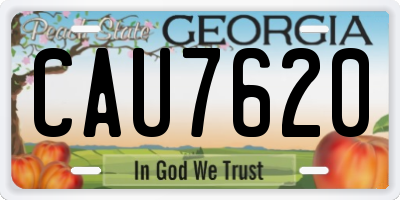 GA license plate CAU7620