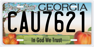 GA license plate CAU7621