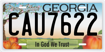 GA license plate CAU7622