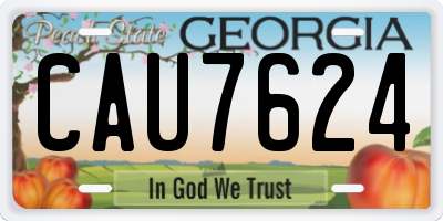 GA license plate CAU7624