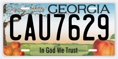 GA license plate CAU7629