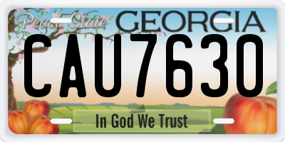 GA license plate CAU7630
