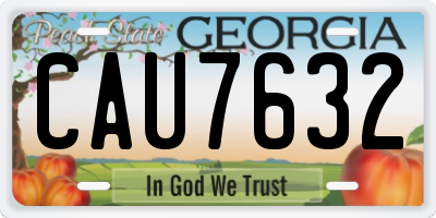 GA license plate CAU7632
