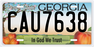 GA license plate CAU7638