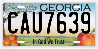 GA license plate CAU7639